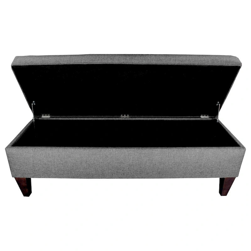 Panca-contenitore/Poggiapiedi con trapuntatura, in Beige/Grigio, Posto singolo