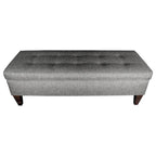 Panca-contenitore/Poggiapiedi con trapuntatura, in Beige/Grigio, Posto singolo