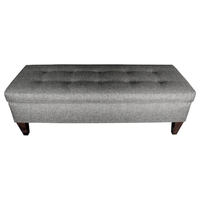 Panca-contenitore/Poggiapiedi con trapuntatura, in Beige/Grigio, Posto singolo
