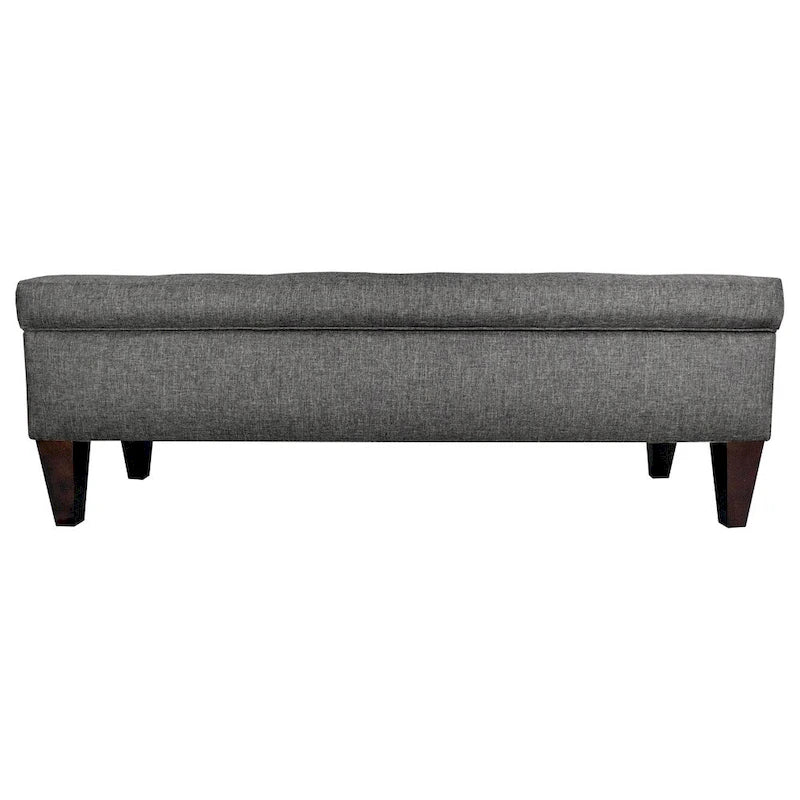 Panca-contenitore/Poggiapiedi con trapuntatura, in Beige/Grigio, Posto singolo