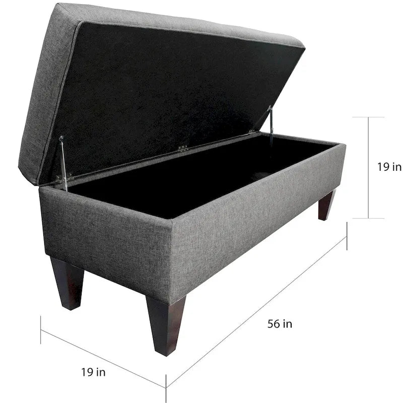 Panca-contenitore/Poggiapiedi con trapuntatura, in Beige/Grigio, Posto singolo