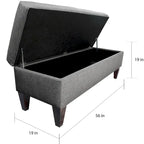 Panca-contenitore/Poggiapiedi con trapuntatura, in Beige/Grigio, Posto singolo