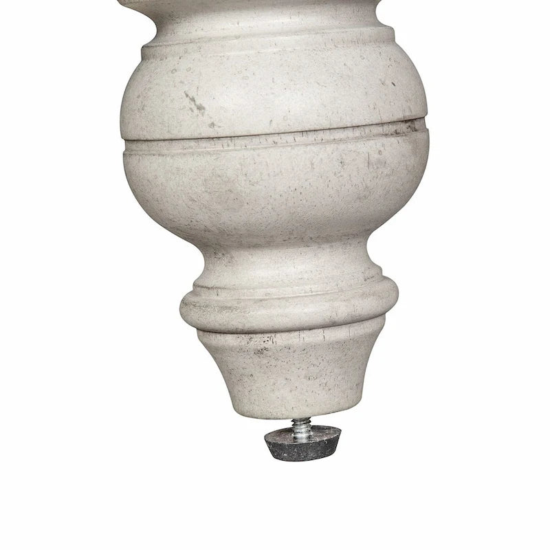 Credenza bianca anticata con ante in vetro, singola