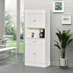 Dispensa da cucina indipendente bianca/grigia/marrone con credenza, cassetto multiuso e armadietto a 2 ante