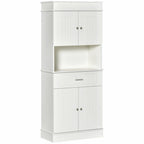 Dispensa da cucina indipendente bianca/grigia/marrone con credenza, cassetto multiuso e armadietto a 2 ante