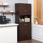 Dispensa da cucina indipendente bianca/grigia/marrone con credenza, cassetto multiuso e armadietto a 2 ante