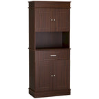 Dispensa da cucina indipendente bianca/grigia/marrone con credenza, cassetto multiuso e armadietto a 2 ante