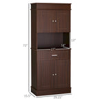 Dispensa da cucina indipendente bianca/grigia/marrone con credenza, cassetto multiuso e armadietto a 2 ante