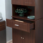 Dispensa da cucina indipendente bianca/grigia/marrone con credenza, cassetto multiuso e armadietto a 2 ante