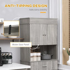 Dispensa da cucina indipendente bianca/grigia/marrone con credenza, cassetto multiuso e armadietto a 2 ante