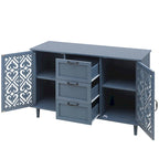 Armadio/mobile contenitore a 2 ante e 3 cassetti verde/blu