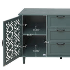 Armadio/mobile contenitore a 2 ante e 3 cassetti verde/blu