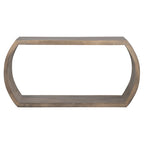 Console scura in legno grigio con ripiano aperto, 60"L