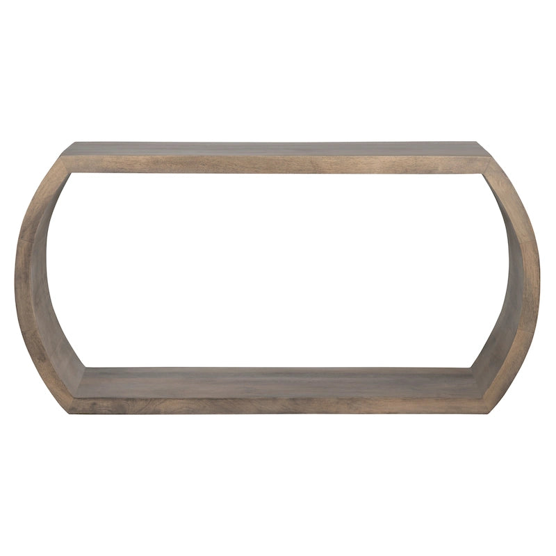Console scura in legno grigio con ripiano aperto, 60"L