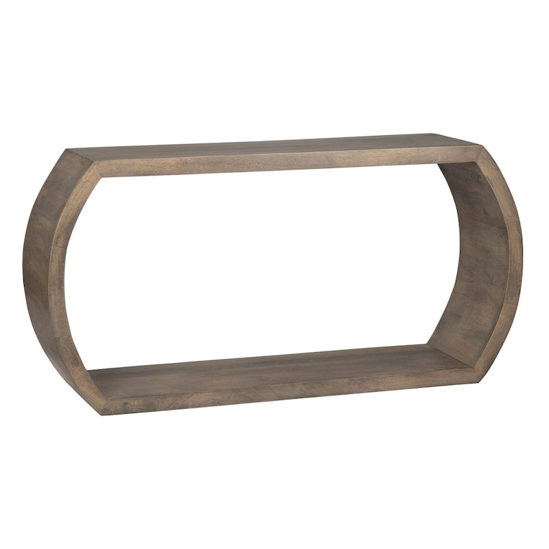 Console scura in legno grigio con ripiano aperto, 60"L