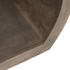 Console scura in legno grigio con ripiano aperto, 60"L