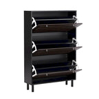 Merax Minimalist Slim Shoe Cabinet with Hanging Hooks, 3 Flip Drawers