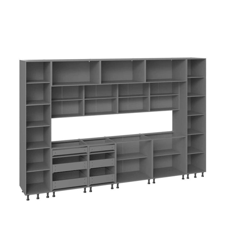 Pensile Base Cucina Bianco Lucido, Larghezza 3,60 m, 1 Set Cucina