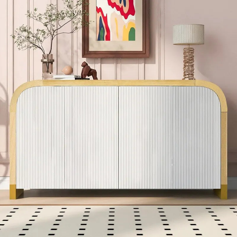Armadietto contenitore a 4 ante nero/bianco/blu navy con ripiani regolabili – Adatto a 1 stanza
