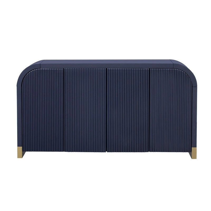 Armadietto contenitore a 4 ante nero/bianco/blu navy con ripiani regolabili – Adatto a 1 stanza