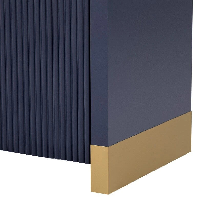 Armadietto contenitore a 4 ante nero/bianco/blu navy con ripiani regolabili – Adatto a 1 stanza