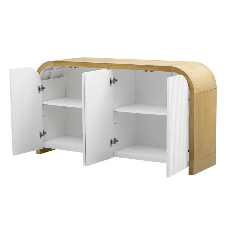 Armadietto contenitore a 4 ante nero/bianco/blu navy con ripiani regolabili – Adatto a 1 stanza