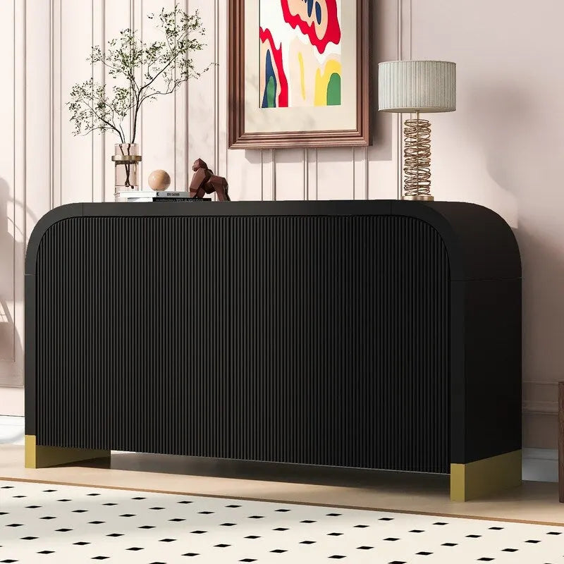 Armadietto contenitore a 4 ante nero/bianco/blu navy con ripiani regolabili – Adatto a 1 stanza