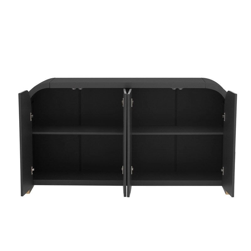 Armadietto contenitore a 4 ante nero/bianco/blu navy con ripiani regolabili – Adatto a 1 stanza
