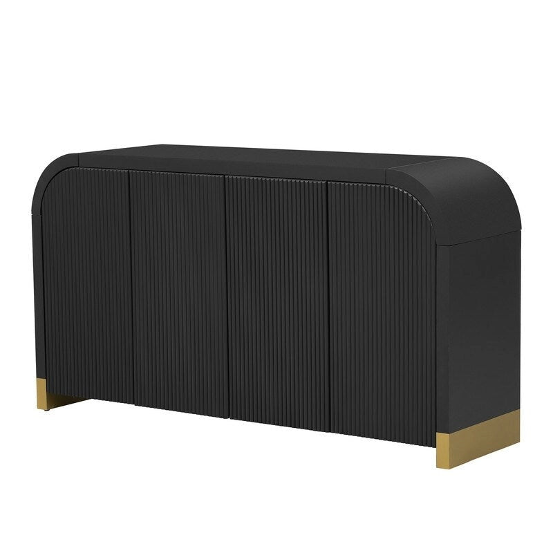 Armadietto contenitore a 4 ante nero/bianco/blu navy con ripiani regolabili – Adatto a 1 stanza