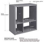 Libreria aperta a 4 cubi arancione – Scaffale contenitore per bambini, Montaggio per 1 persona