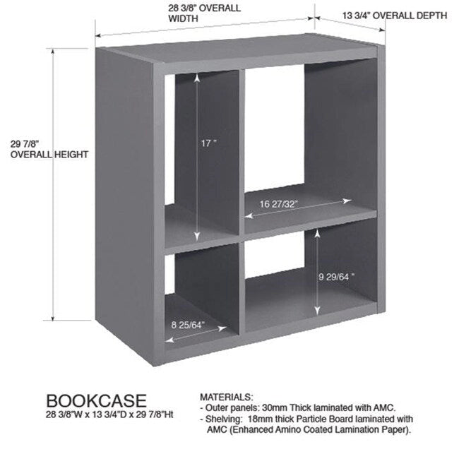 Libreria aperta a 4 cubi arancione – Scaffale contenitore per bambini, Montaggio per 1 persona