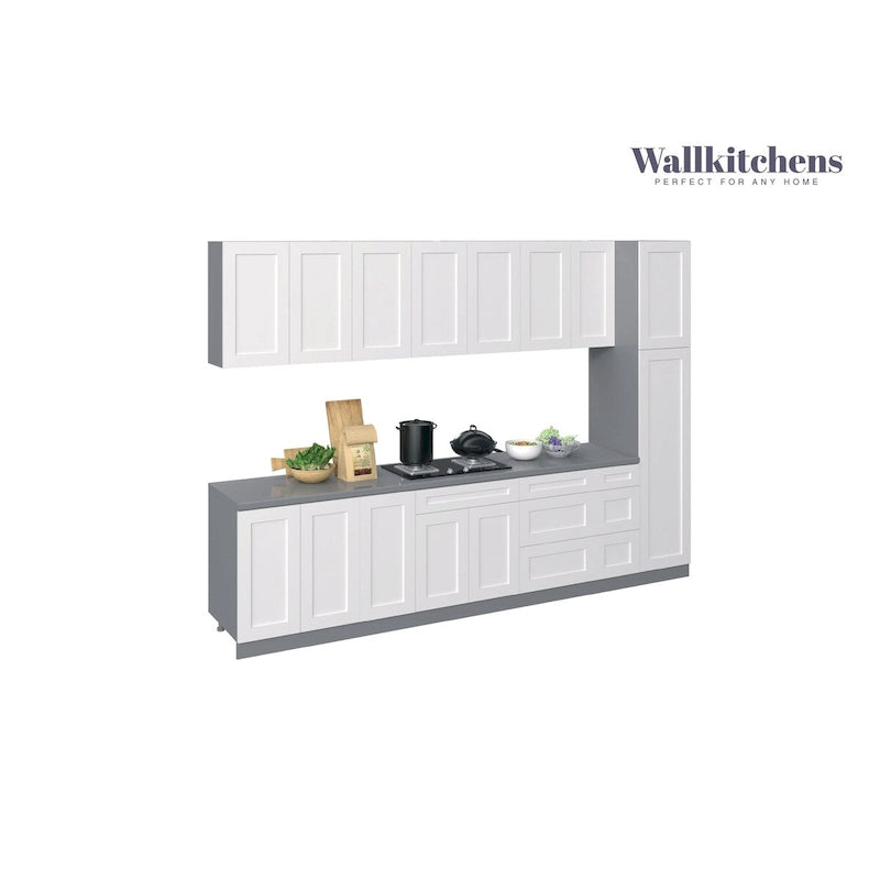 Set di mobili da cucina base, bianco opaco, larghezza 335 cm (132×24)