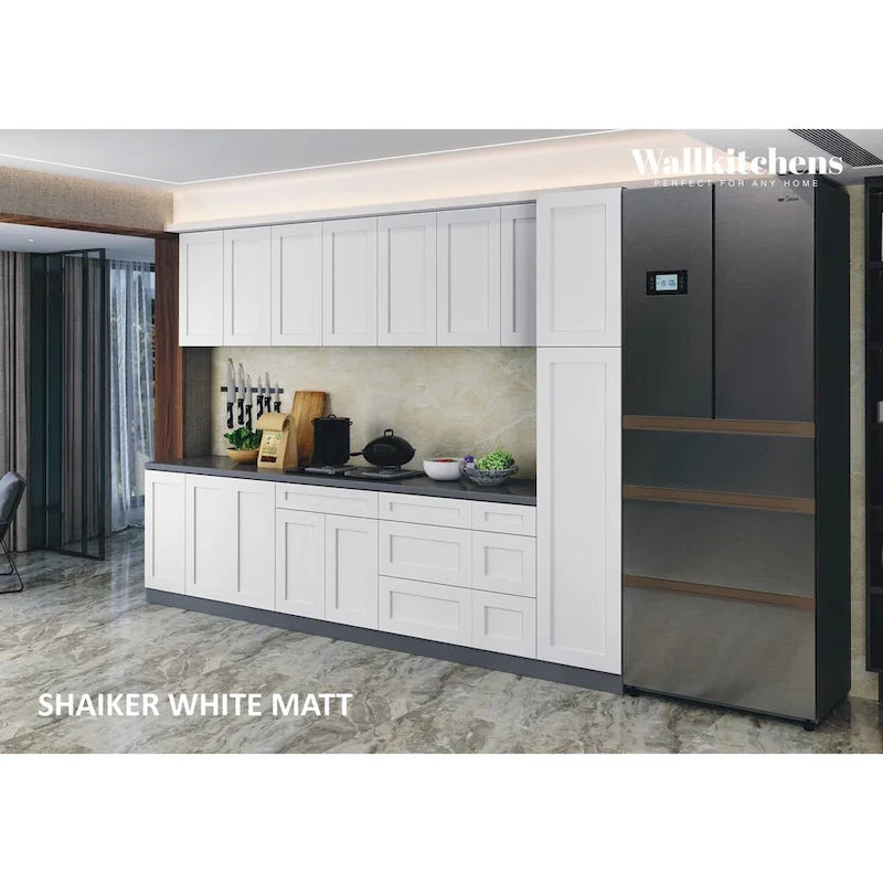 Set di mobili da cucina base, bianco opaco, larghezza 335 cm (132×24)