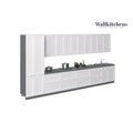 Set di mobili base da cucina bianco opaco, larghezza 4,5 metri (182x24), formato famiglia