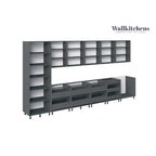 Set di mobili base da cucina bianco opaco, larghezza 4,5 metri (182x24), formato famiglia