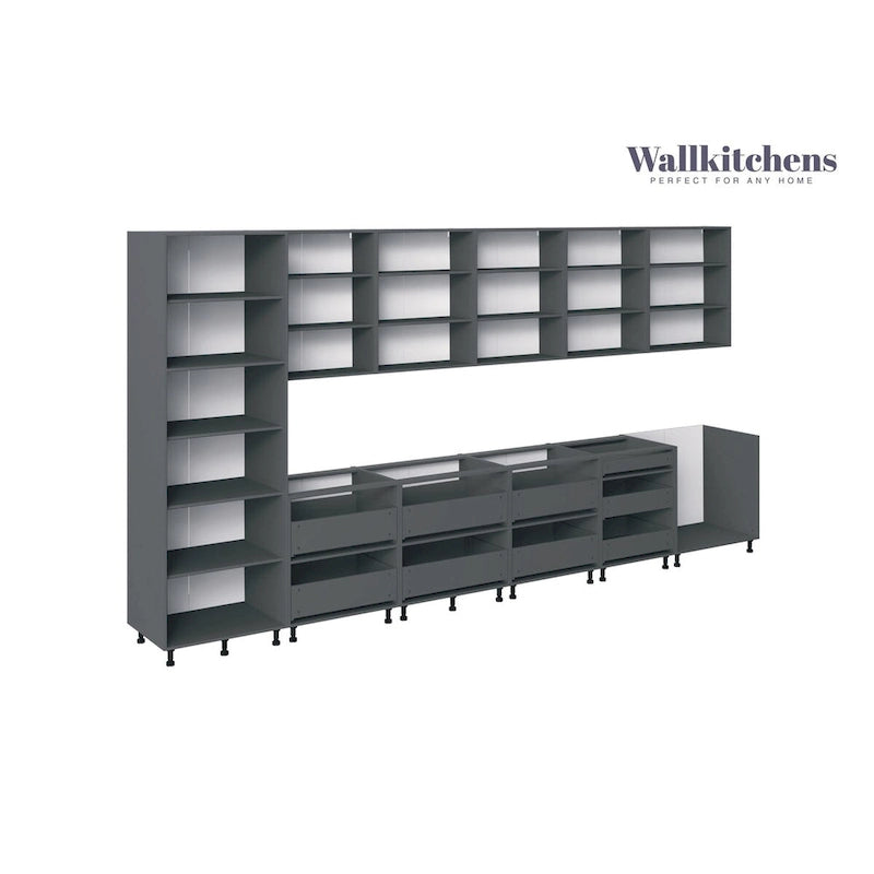 Set di mobili base da cucina bianco opaco, larghezza 4,5 metri (182x24), formato famiglia