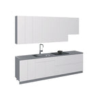 Kitchen Contemporary Collection White Gloss Color Base Size 9.5Ft Wide - 114x24