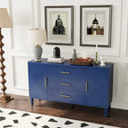 Mobiletto 2 ante 3 cassetti blu navy con effetto intagliato