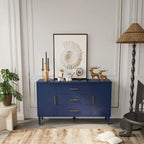 Mobiletto 2 ante 3 cassetti blu navy con effetto intagliato
