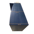 Mobiletto 2 ante 3 cassetti blu navy con effetto intagliato