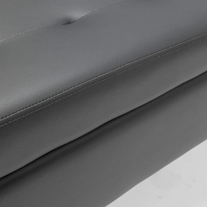 Panca Contenitore a Scomparsa Tufted Grigio Chiaro / Grigio Scuro / Marrone, Seduta Singola
