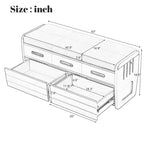 Panca Contenitore Rustica a 2 Posti con 2 Cassetti, Legno Naturale / Espresso / Blu Marino / Bianco