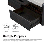 Panca Contenitore Rustica a 2 Posti con 2 Cassetti, Legno Naturale / Espresso / Blu Marino / Bianco