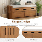 Panca Contenitore Rustica a 2 Posti con 2 Cassetti, Legno Naturale / Espresso / Blu Marino / Bianco
