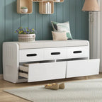 Panca Contenitore Rustica a 2 Posti con 2 Cassetti, Legno Naturale / Espresso / Blu Marino / Bianco