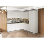 Set di mobili da cucina base bianco opaco, 2,4 × 2,4 m (96"×96")