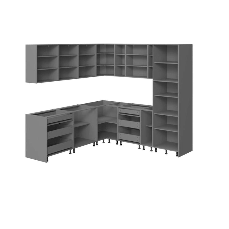 Set di mobili da cucina base bianco opaco, 2,4 × 2,4 m (96"×96")