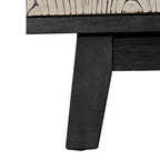 Credenza vintage a 4 ante Marrone / Naturale / Nera, Legno, Montaggio 1 persona