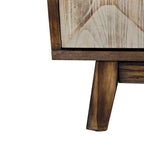 Credenza vintage a 4 ante Marrone / Naturale / Nera, Legno, Montaggio 1 persona