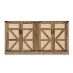 Madia in finto rattan color rovere/grigio pietra con ante a fienile – Montaggio 1 persona